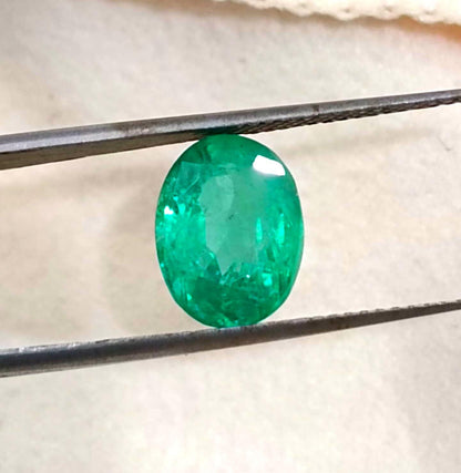 2.80ct Vivid Golden Green Panjshir Emerald , 100% Natural Earth Mined Gemstone