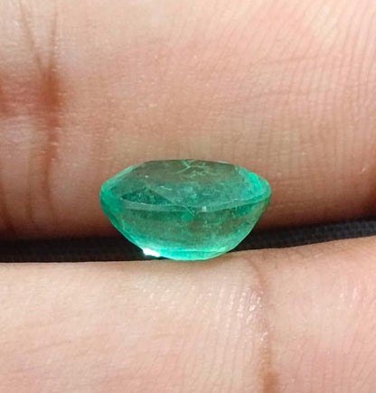 GSI Certified 3.33ct Seafoam Green Colombian Emerald , 100% Natural Earth Mined Gemstone