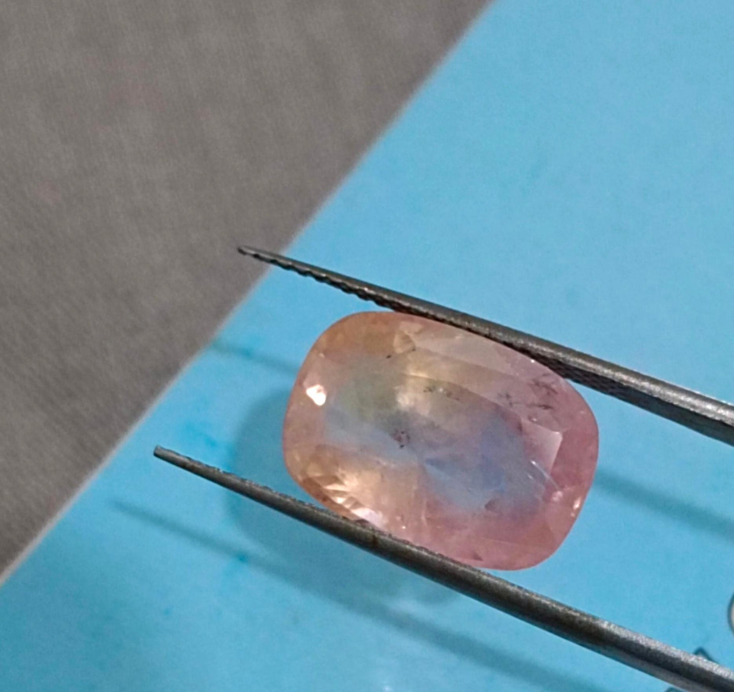 7.88ct IGI Certified Padparadscha Cushion Cut Ceylon Sapphire, 100% Natural Earth Mined untreated Gemstone