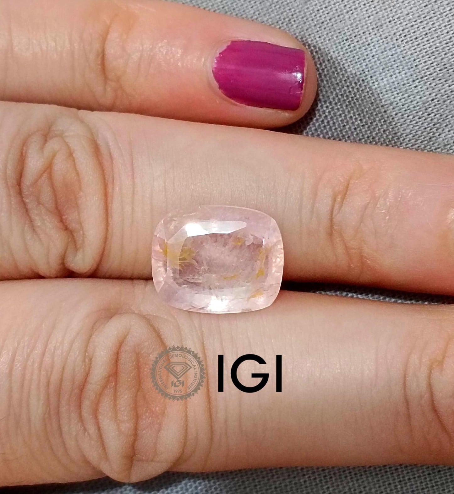 6.71ct IGI Certified Padparadscha Cushion Cut Ceylon Sapphire, 100% Natural Earth Mined unheated Gemstone