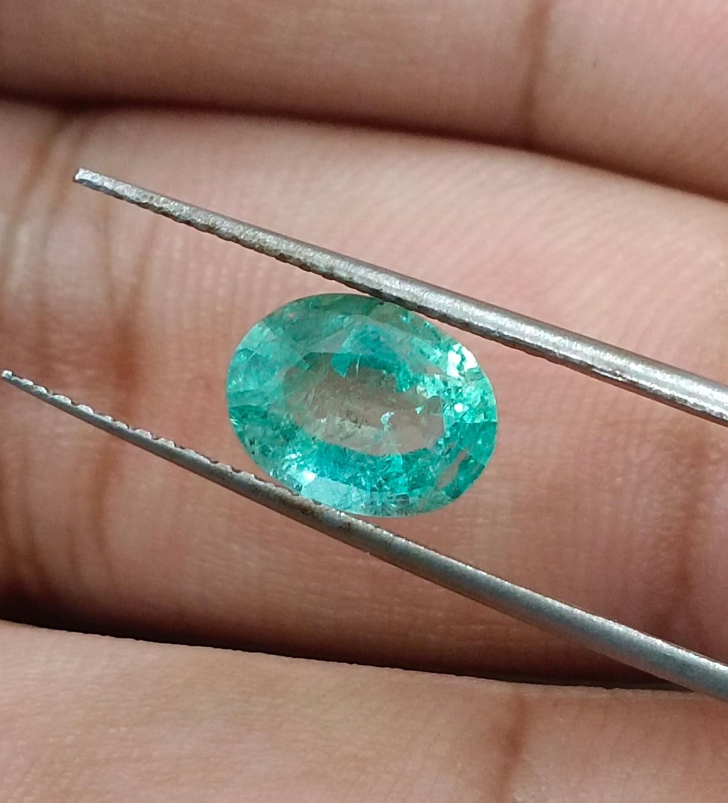 1.52ct Pastel Green Emerald , 100% Natural Earth Mined Gemstone