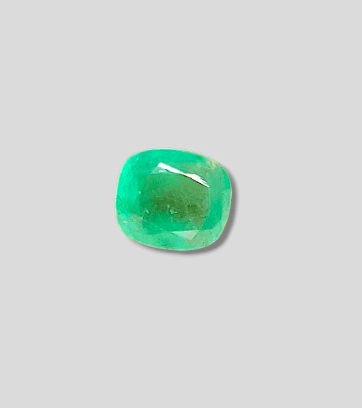 2.95ct Medium Green Cushion Cut Ethiopian Emerald, 100% Natural Earth Mined Gemstone