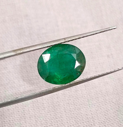 2.86ct Dark Green Zambian Emerald , 100% Natural Earth Mined Gemstone