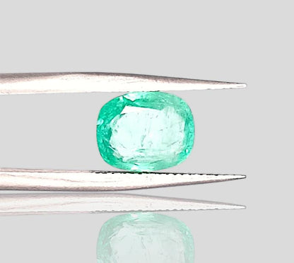 2.25ct Neon Green Cushion Cut Ethiopian Emerald, 100% Natural Earth Mined Gemstone