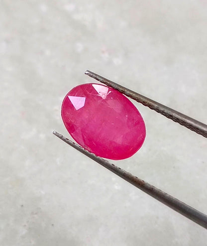 2.63ct Certified Pinkish Red African Ruby, 100% Natural Untreated Gemstone