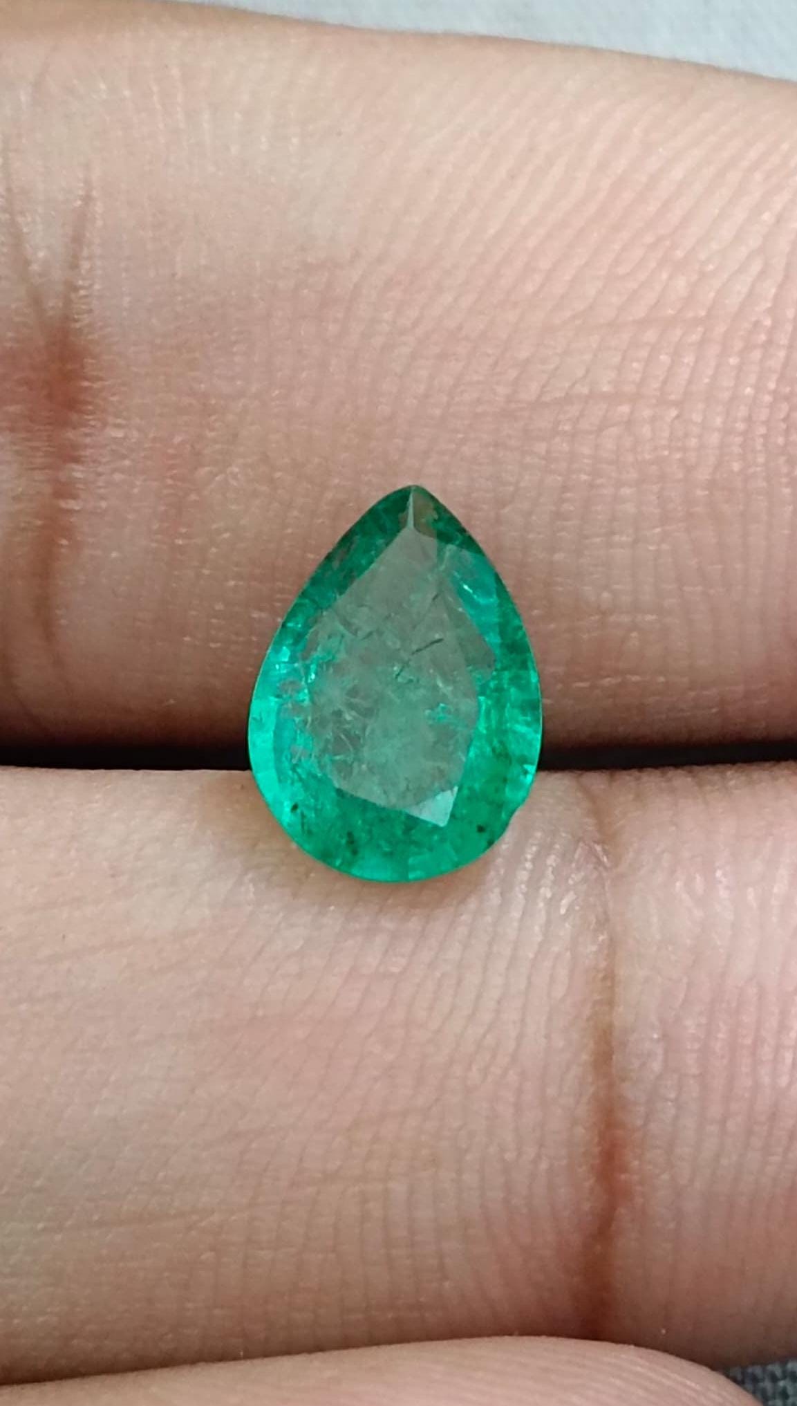 1.81ct Bright Green Zambian Emerald , 100% Natural Earth Mined Gemstone