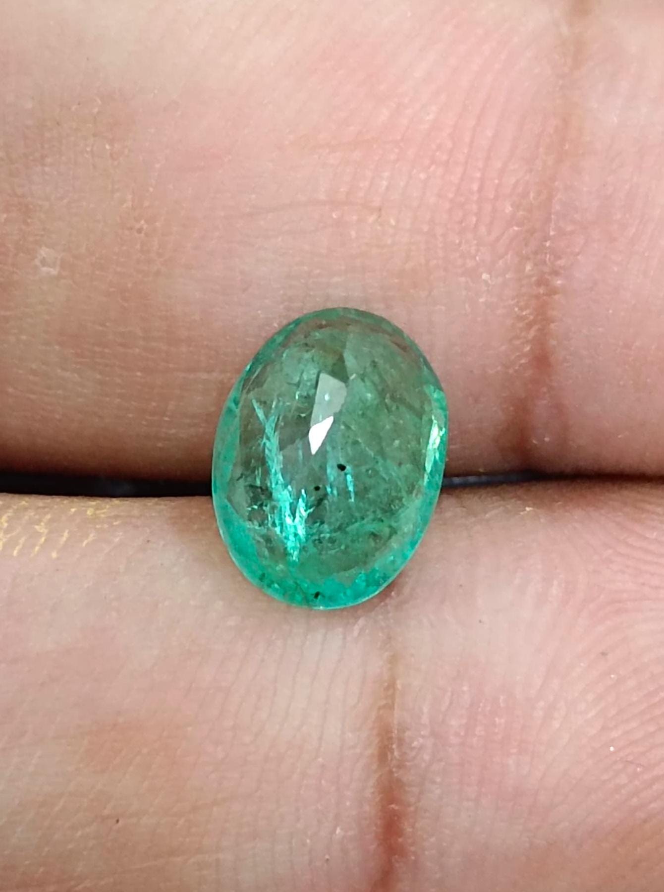 2.44ct Medium Bright Green Zambian Emerald , 100% Natural Earth Mined Gemstone