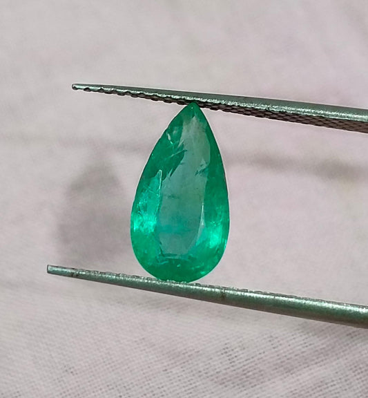 1,47 ct leuchtend grüner sambischer Smaragd, 100 % natürlicher, aus der Erde gewonnener Edelstein