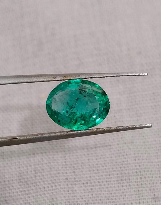 1.34ct Medium Deep Vivid Green Zambian Emerald , 100% Natural Earth Mined Gemstone