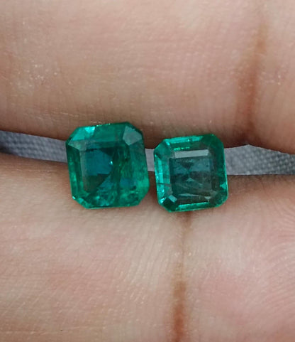 2.27ct/ 2 pcs Quality Zambian Emeralds , 100% Natural Earth Mined Gemstones.