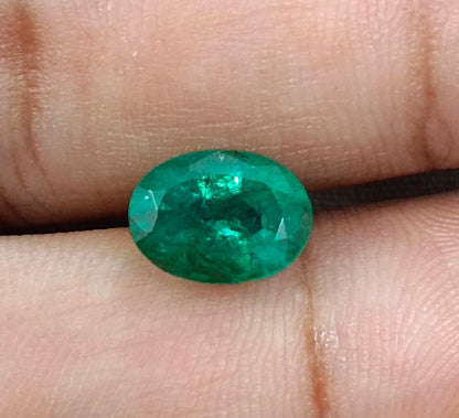 2.45ct Golden Green Zambian Emerald , 100% Natural Earth Mined Gemstone