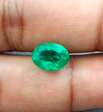 2.80ct Vivid Golden Green Panjshir Emerald , 100% Natural Earth Mined Gemstone