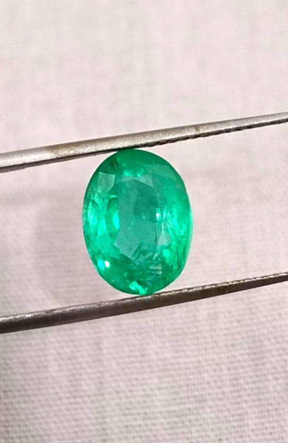 2.80ct Vivid Golden Green Panjshir Emerald , 100% Natural Earth Mined Gemstone