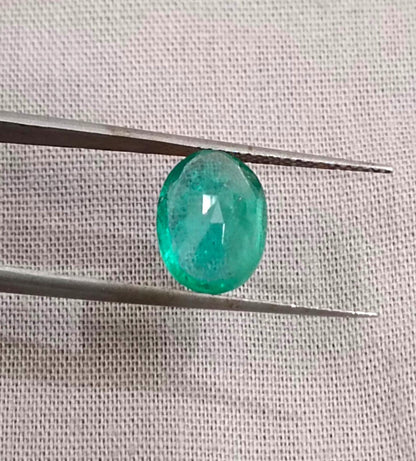 GSI Certified 2.66ct Zambian Emerald , 100% Natural Earth Mined Gemstone