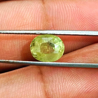 GSI Certified 3.44ct Intense Greenish Yellow Sri Lanka Chrysoberyl, 100% Natural Earth Mined untreated Gemstone