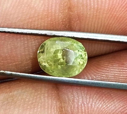 GSI Certified 3.44ct Intense Greenish Yellow Sri Lanka Chrysoberyl, 100% Natural Earth Mined untreated Gemstone