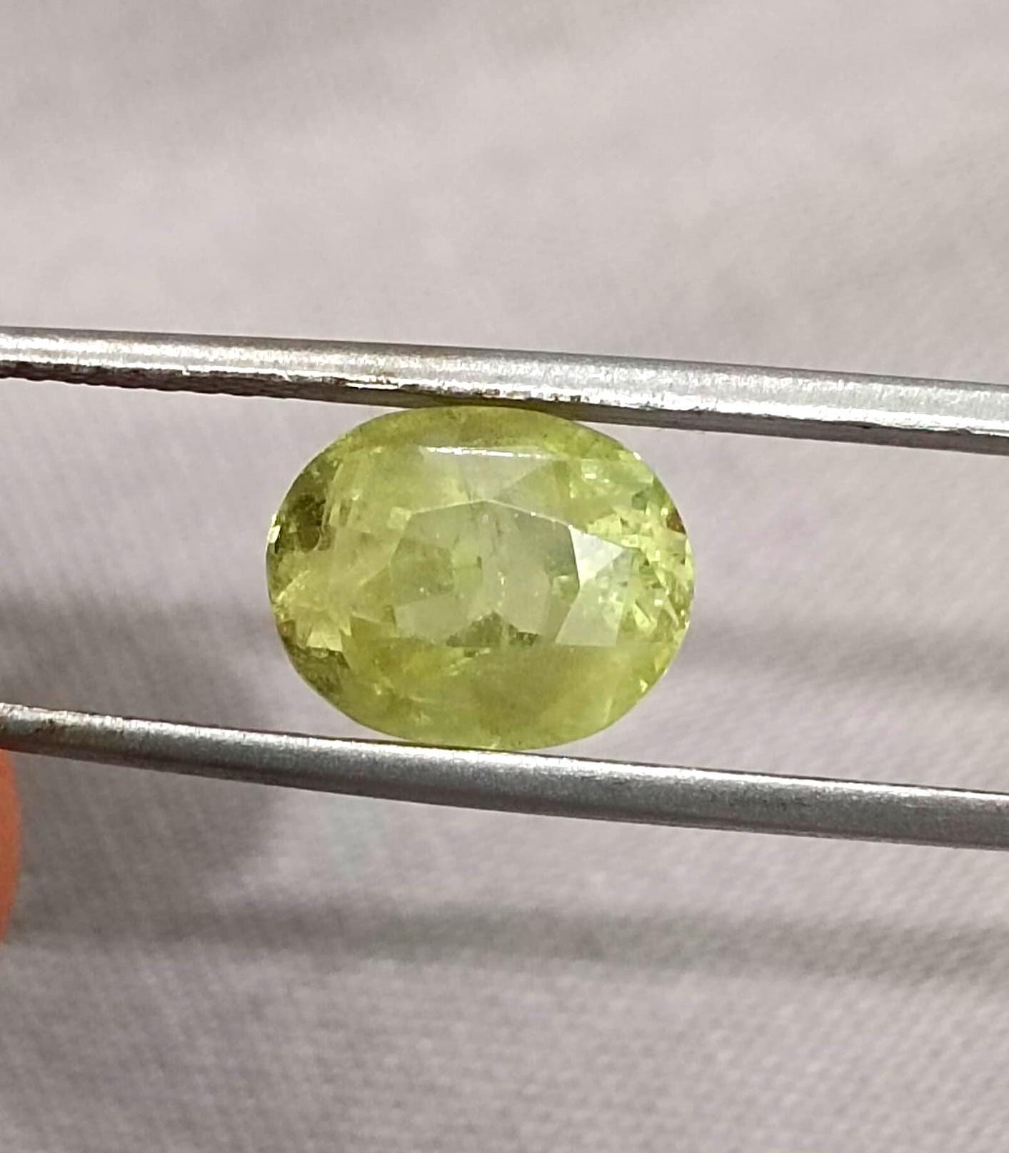 GSI Certified 3.44ct Intense Greenish Yellow Sri Lanka Chrysoberyl, 100% Natural Earth Mined untreated Gemstone