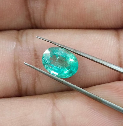 1.52ct Pastel Green Emerald , 100% Natural Earth Mined Gemstone