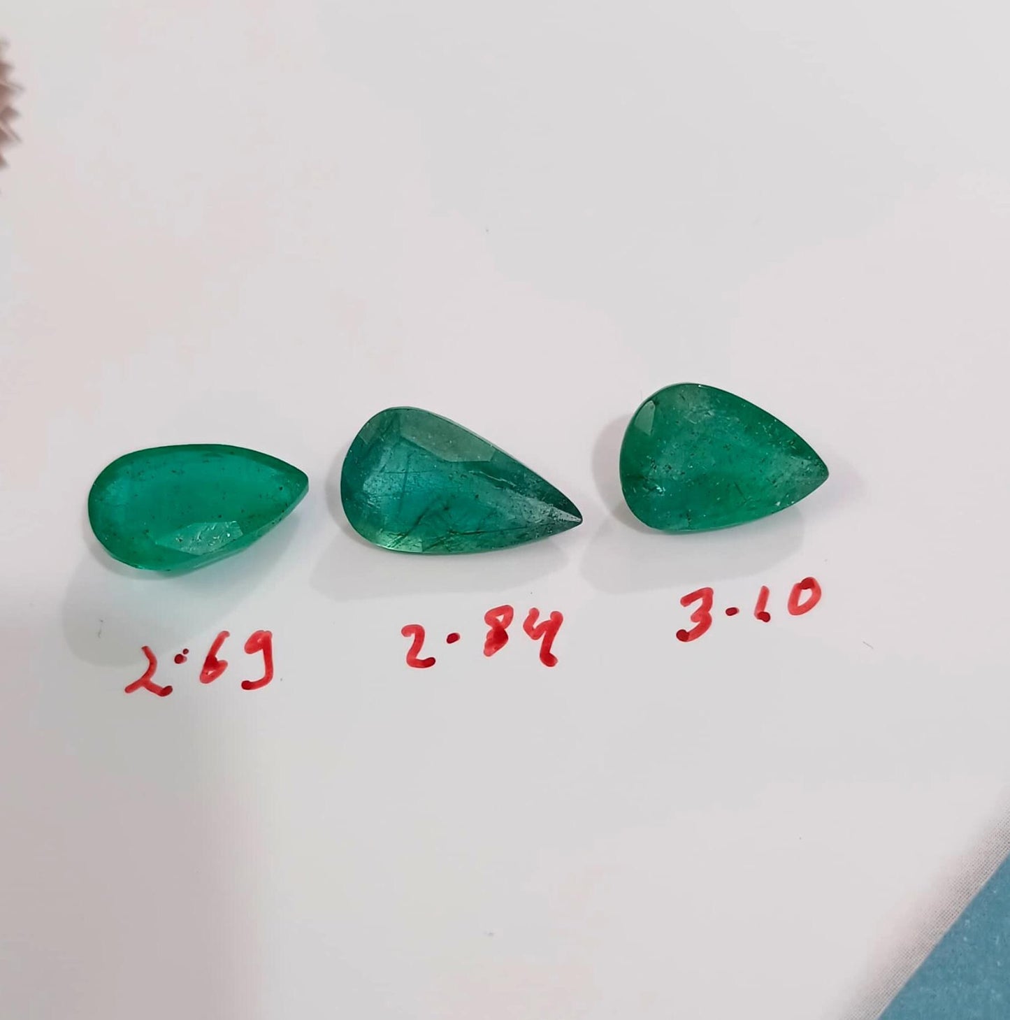 8.63ct Pear Cut Emerald Parcel , 100% Natural Earth Mined Gemstones