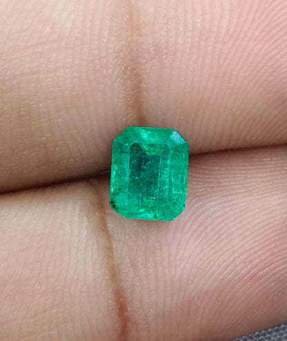 1.52ct Intense Green Panjshir Emerald, 100% Natural Earth Mined Gemstone