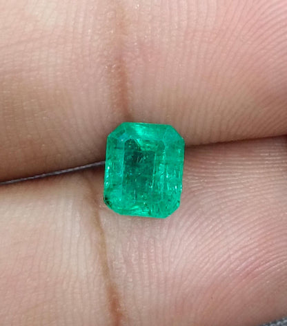 1.52ct Intense Green Panjshir Emerald, 100% Natural Earth Mined Gemstone