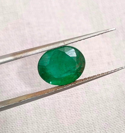 2.86ct Dark Green Zambian Emerald , 100% Natural Earth Mined Gemstone