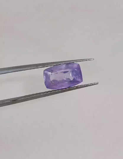 GSI Certified 1.73ct Purplısh Blue Ceylon Sapphire, 100% Natural Untreated Gemstone