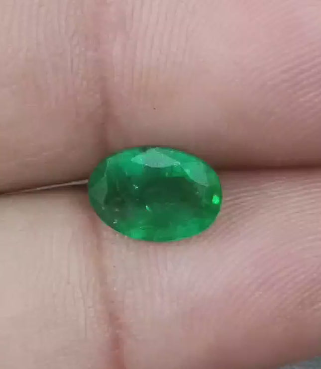 1.64ct Deep Vivid Green Zambian Emerald, Natural Earth Mined Gemstone
