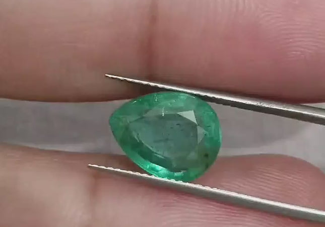 GSI Certified 4.19ct Medium Deep Zambian Emerald.