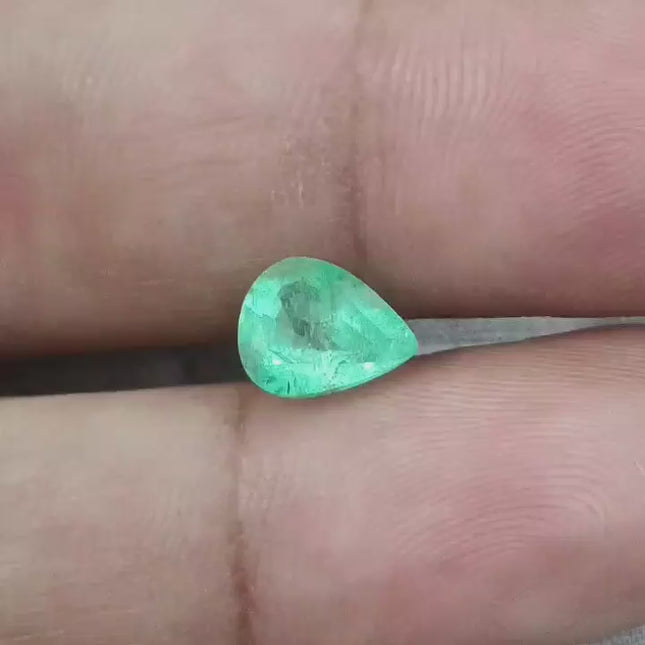 1.66ct Pastel Green Russian Emerald, 100% Natural Earth Mined Gemstone