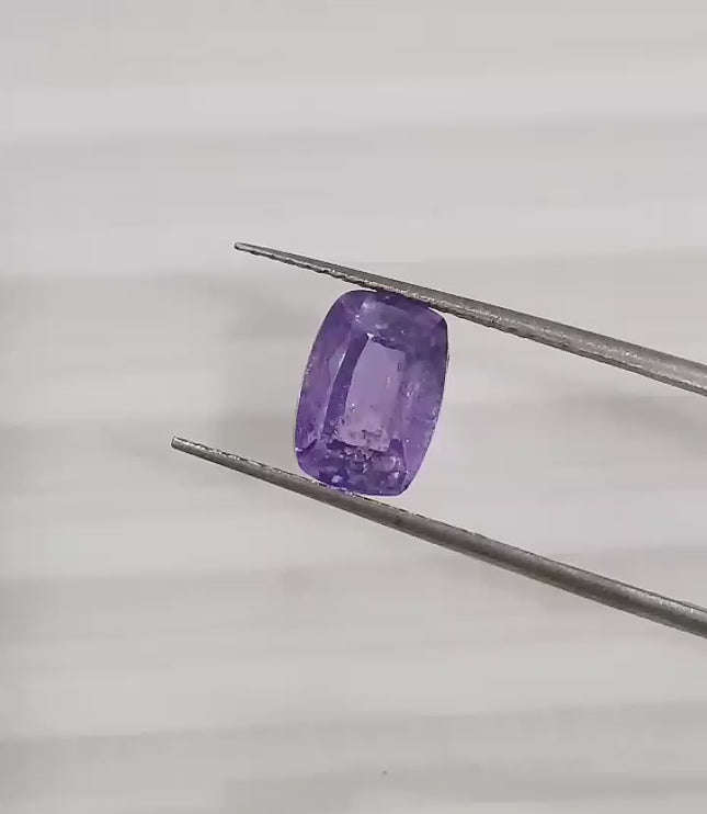 Purplish Blue Sapphire 2.10ct Certified Untreated Natural Ceylon Oringin Cushion Cut Loose Gemstone