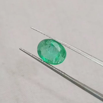 GSI Certified 1.40ct Zambian Emerald, 100% Natural Gemstone