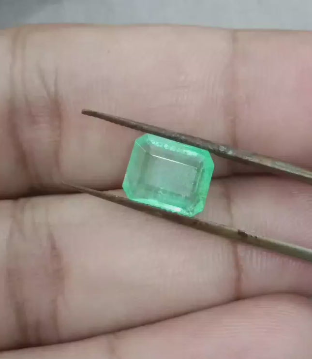 Ethiopian emerald 3.09ct Certified Octagon Cut Loose Gemstone