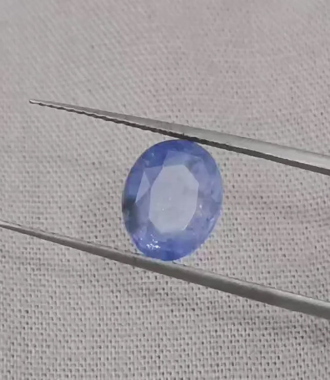 GSI Certified 3.02ct Blue Ceylon Sapphire, Natural Gemstone