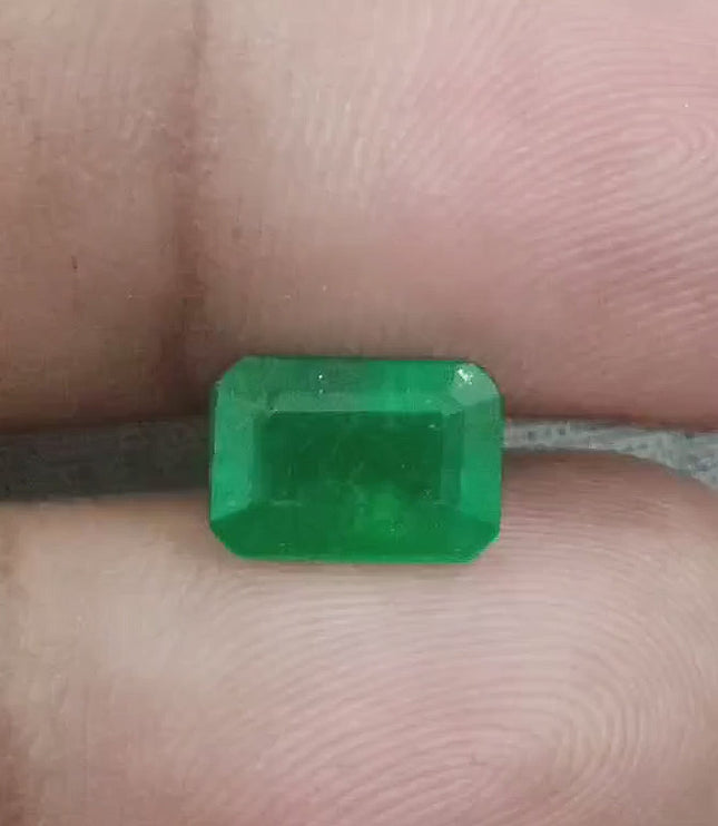 Zambian Emerald 2.36ct Certified Natural Deep Green Loose Gemstone