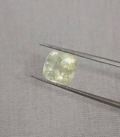 GSI Certified 2.49ct Yellow Ceylon Sapphire, 100% Natural Untreated Gemstone