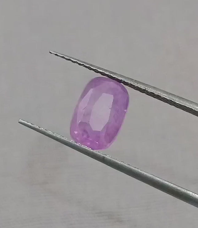 2.35ct Pink Purple Sapphire, Certified Natural Unheated Loose Stone