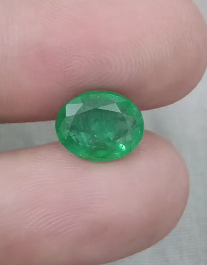 GSI Certified 3.19ct Medium Deep Vivid Green Emerald, 100% Natural Earth Mined Gem