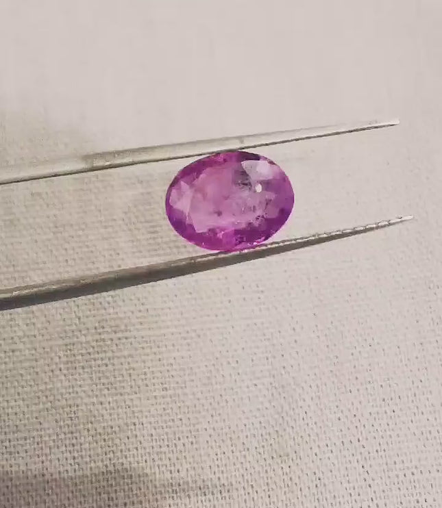 2.13ct Purple Sapphire, Certified Untreated Natural Sri Lanka Gemstone