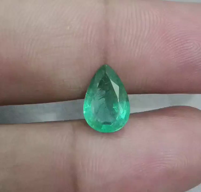 2.63ct Medium Deep Green Zambian Emerald, Natural Earth Mined Gemstone