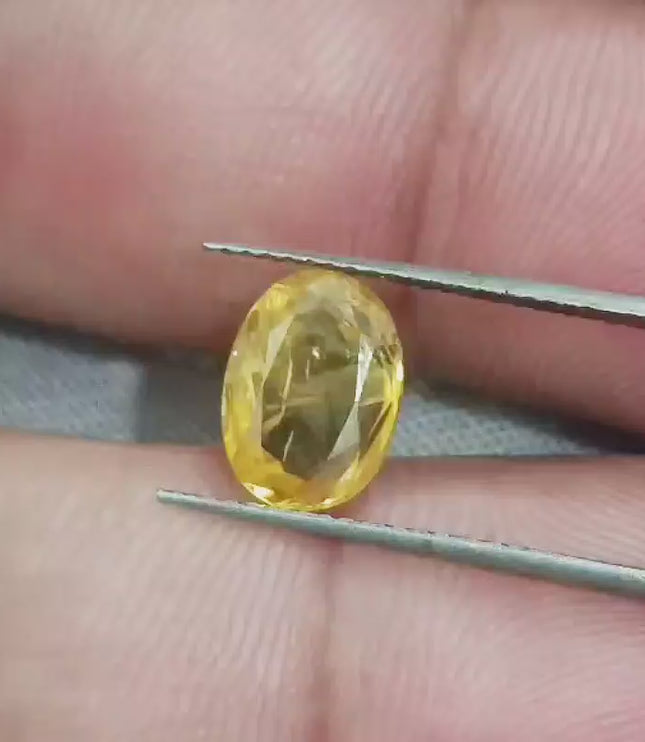 Certified 2.58ct Natural Untreated Yellow Sapphire