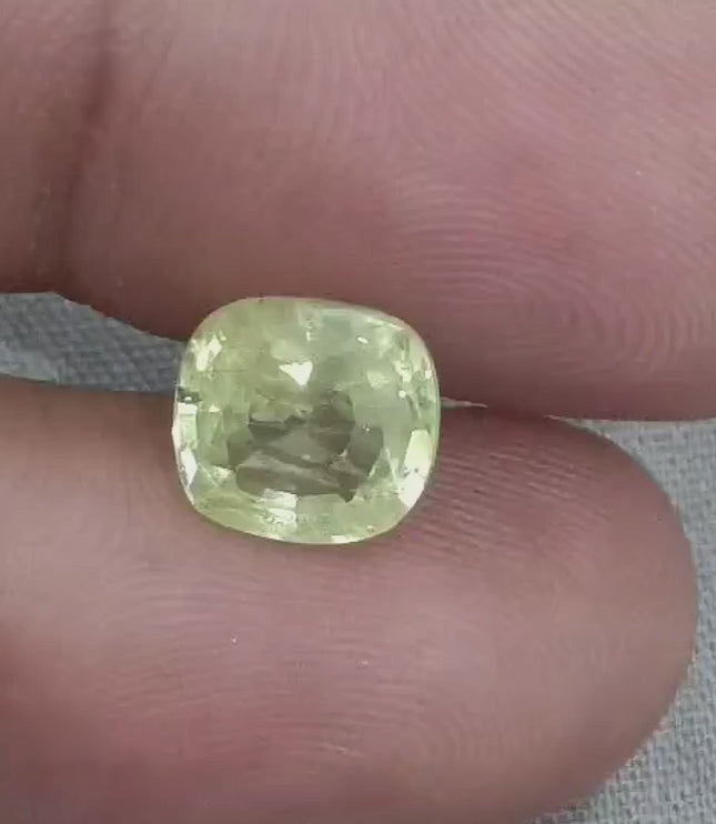 3.60ct Certified Yellow Sapphire, Natural Unheated Loose Gemstone
