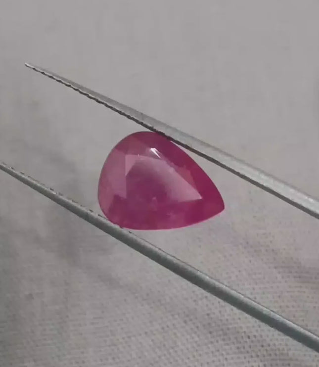 4.12ct Certified Mozambique Ruby, Unheated Natural Stone