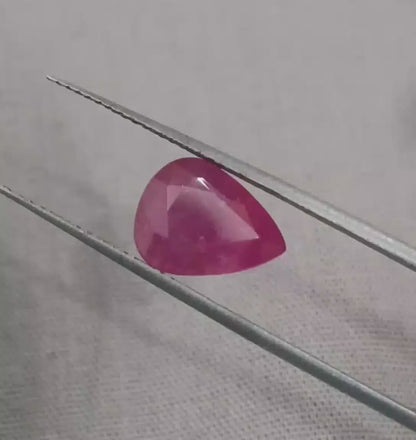 GSI Certified 4.12ct Mozambique Ruby, Natural Untreated Gemstone