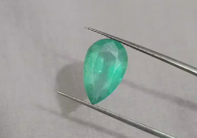 3.68ct Pastel Green Zambian Emerald, Natural Gemstone.