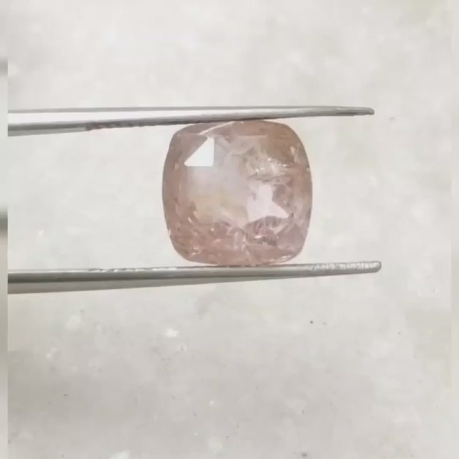 4.66ct Padparadscha Sapphire, IGI Certified Unheated Natural Cushion Cut Gemstone