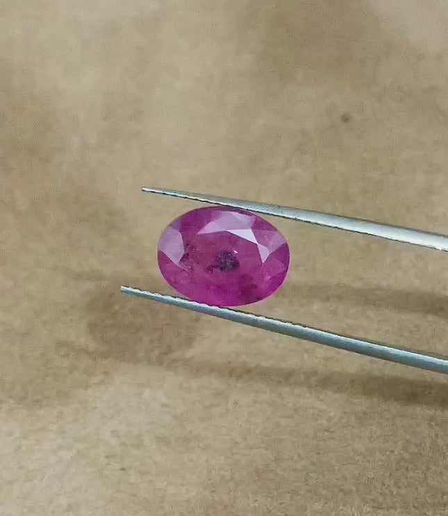 Certified 3.98ct Natural Ruby