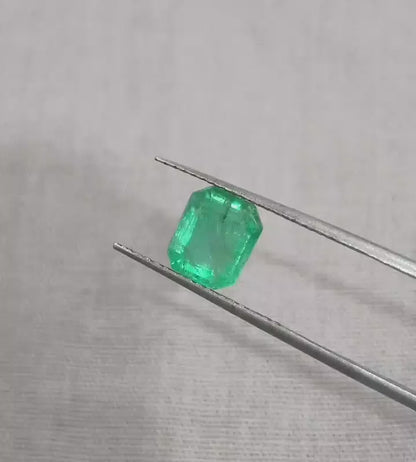 GSI Certified 1.42ct Zambian Emerald, 100% Natural Gemstone