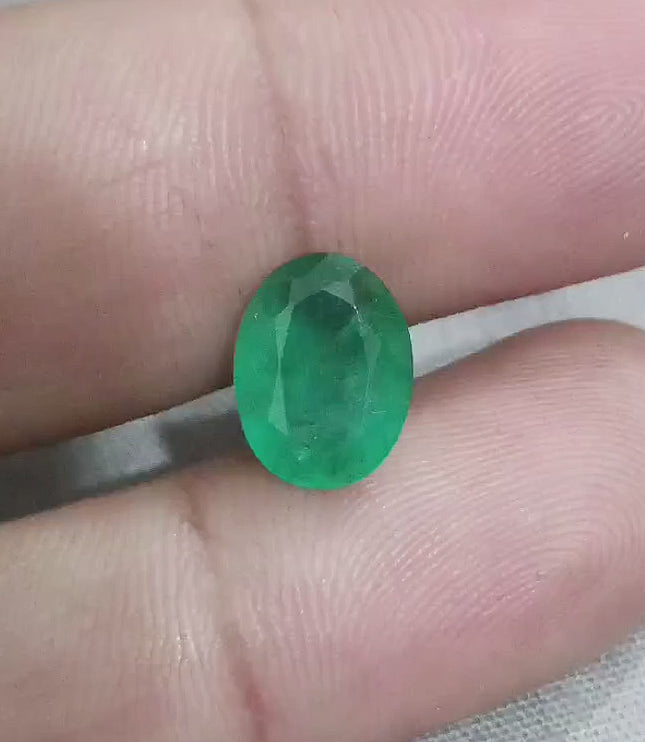 Zambian Emerald 3.59ct Certified Natural Medium Green Oval Cut Loose Stone