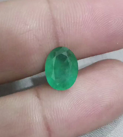 GSI Certified 3.59ct Zambian Emerald Natural Earth Mined Gemstone